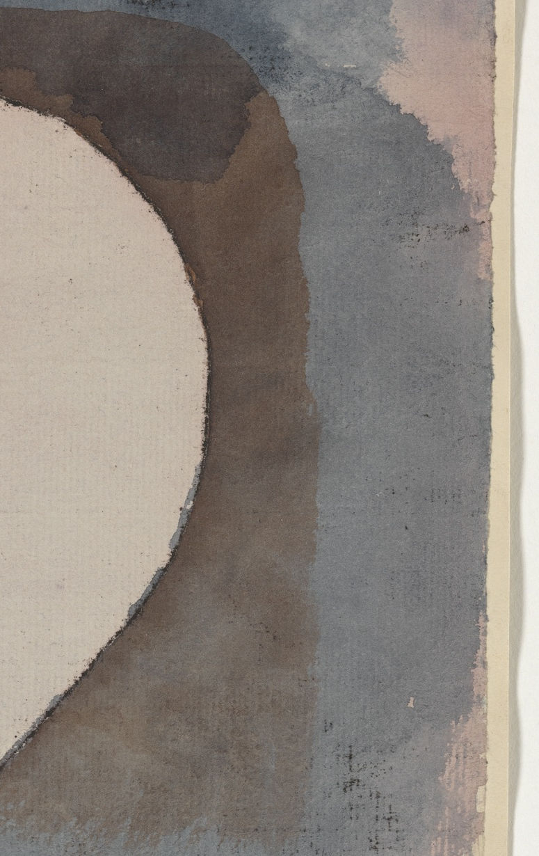 Detail 3: Watercolour at the edge of the head in Fright of a Girl